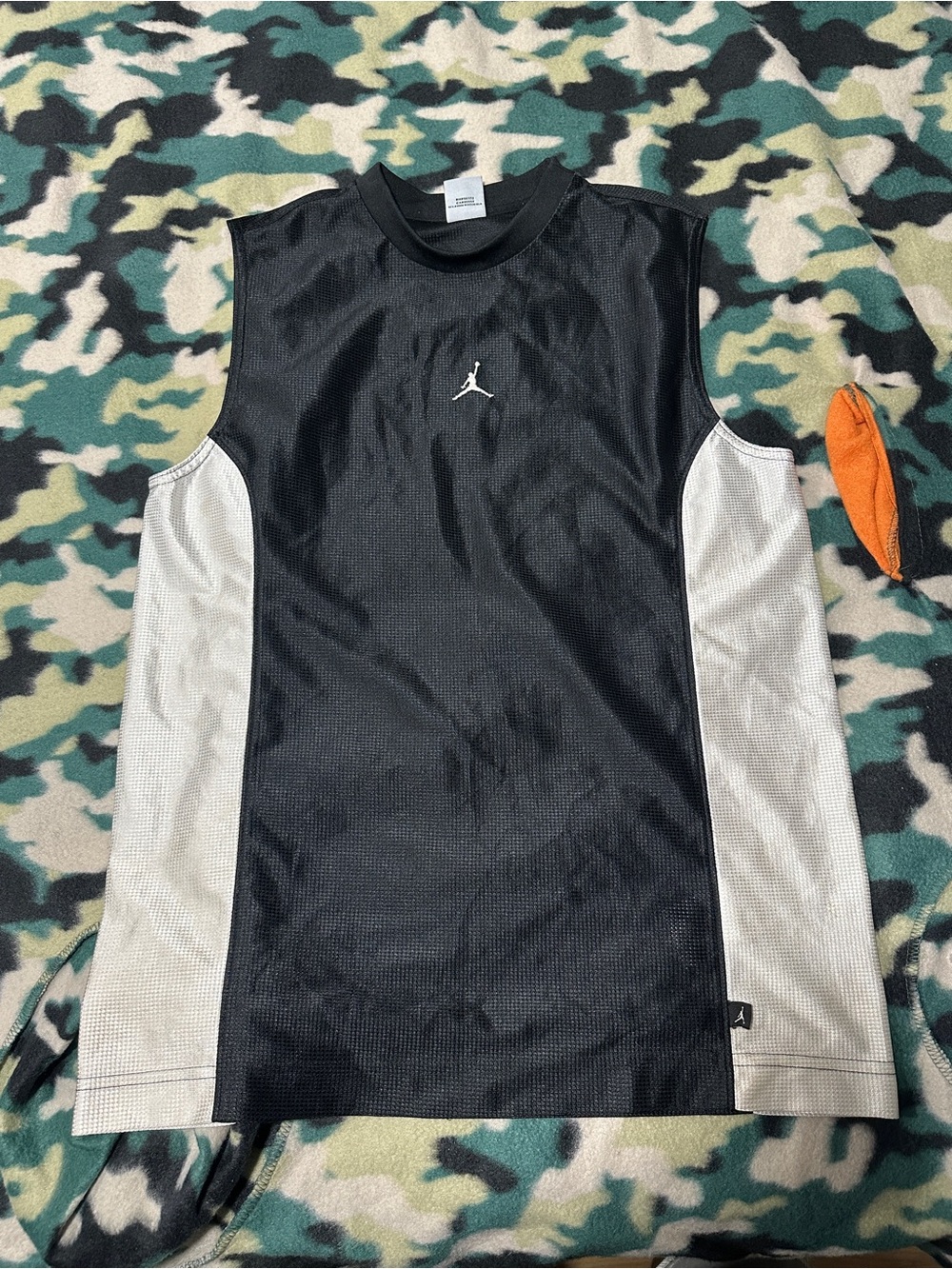 Jordan Black & White Sleeveless Basketball Jersey
